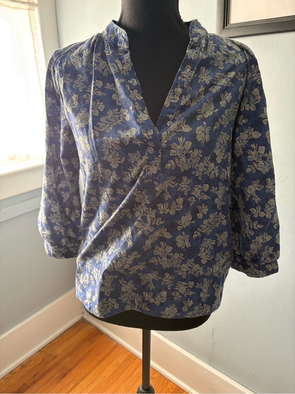 Peruvian Connection Rosebud Blue Woman’s Blouse